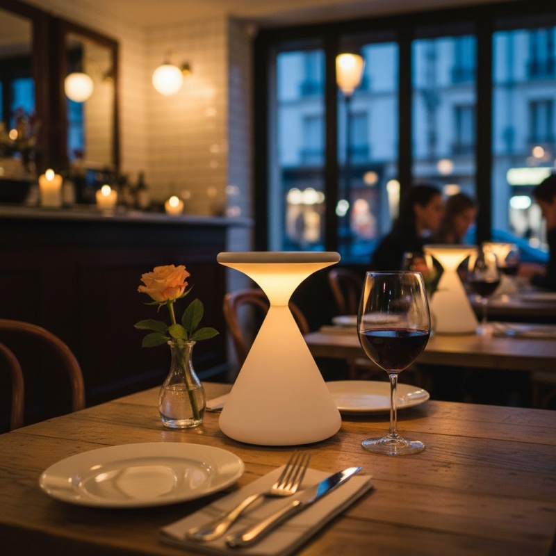 Lampe Salt Pepper sur une table de restaurant