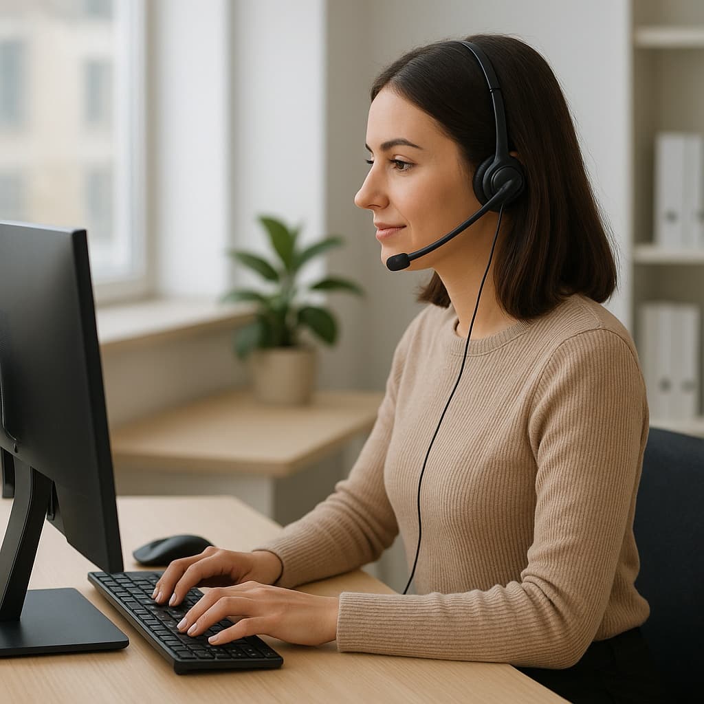 Specialista dell'assistenza clienti che assiste un cliente