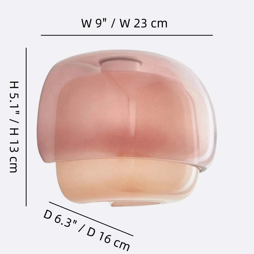 Style B dimension diagram, 9 inches wide by 5.1 inches high by 6.3 inches deep