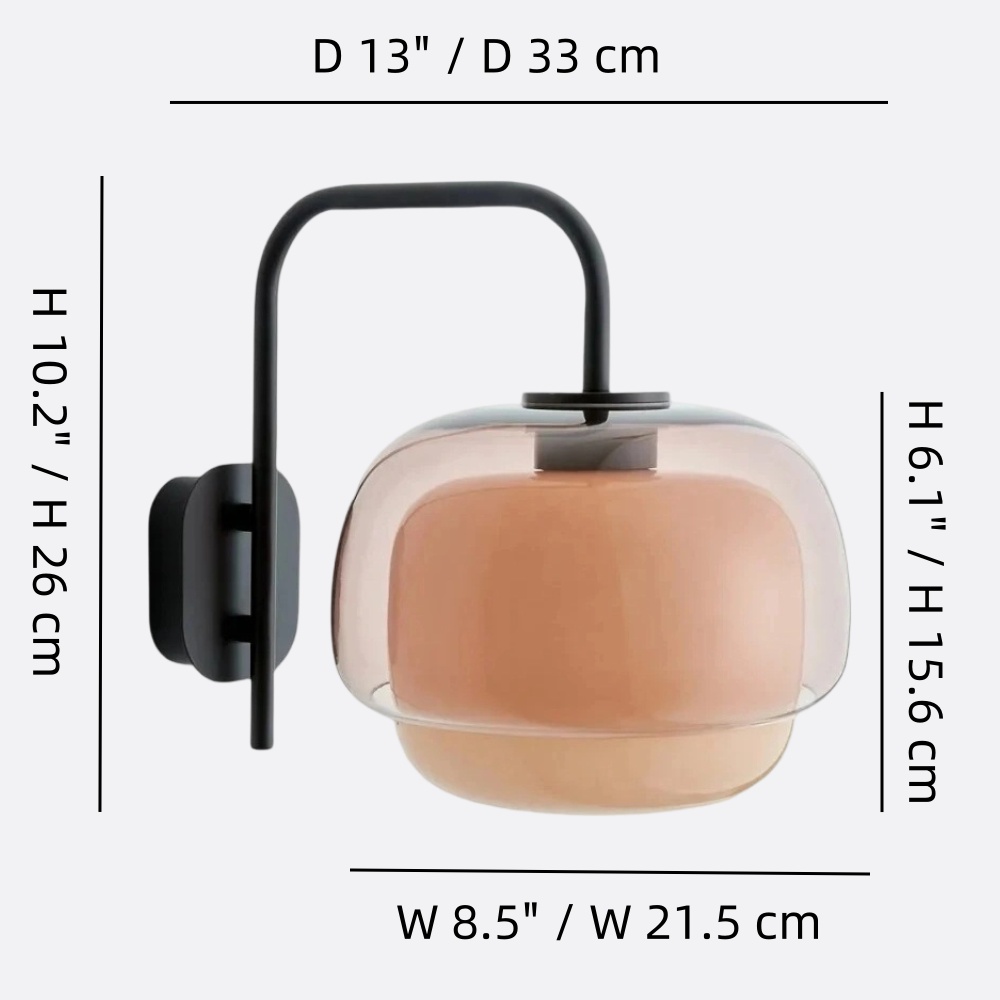 Style A dimension diagram, 8.5 inches wide by 10.2 inches high by 13 inches deep