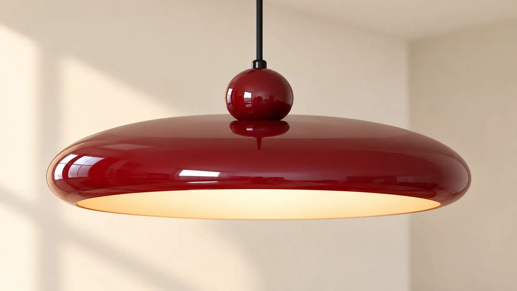 Disque rouge, lumière le long du dessous