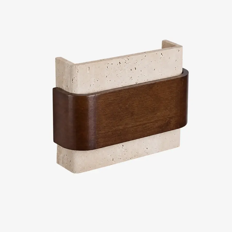 Aplique de madera y piedra