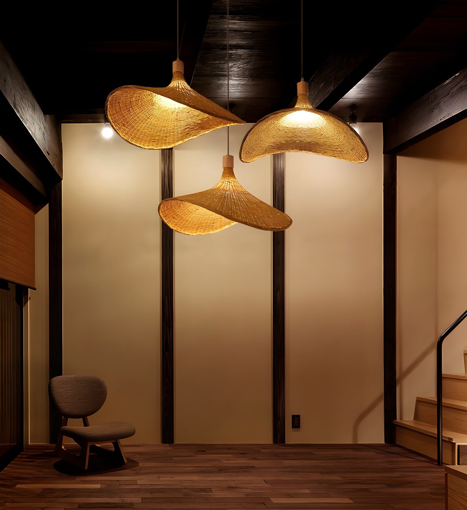 Rattan Weave Hat Pendant Light - Vakkerlight
