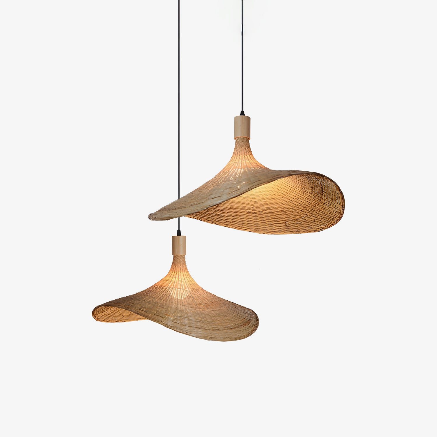 Rattan Weave Hat Pendant Light - Vakkerlight