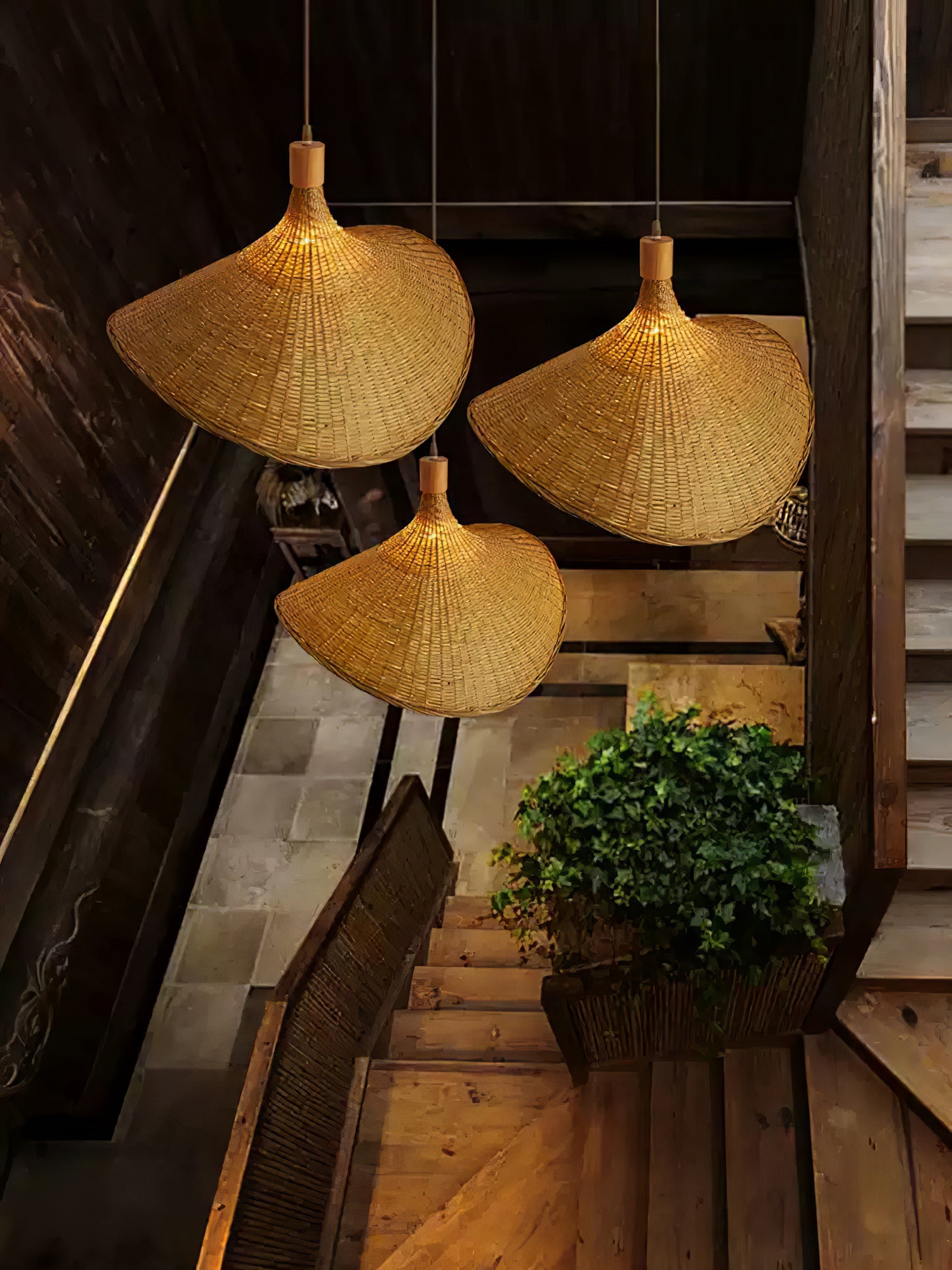 Rattan Weave Hat Pendant Light - Vakkerlight