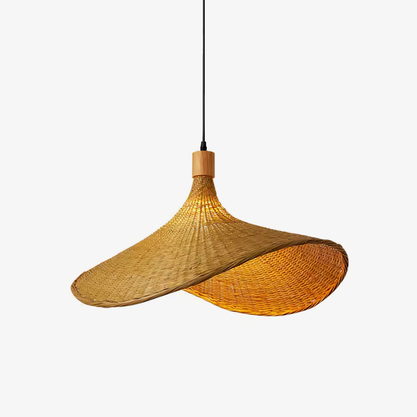 Rattan Weave Hat Pendant Light - Vakkerlight