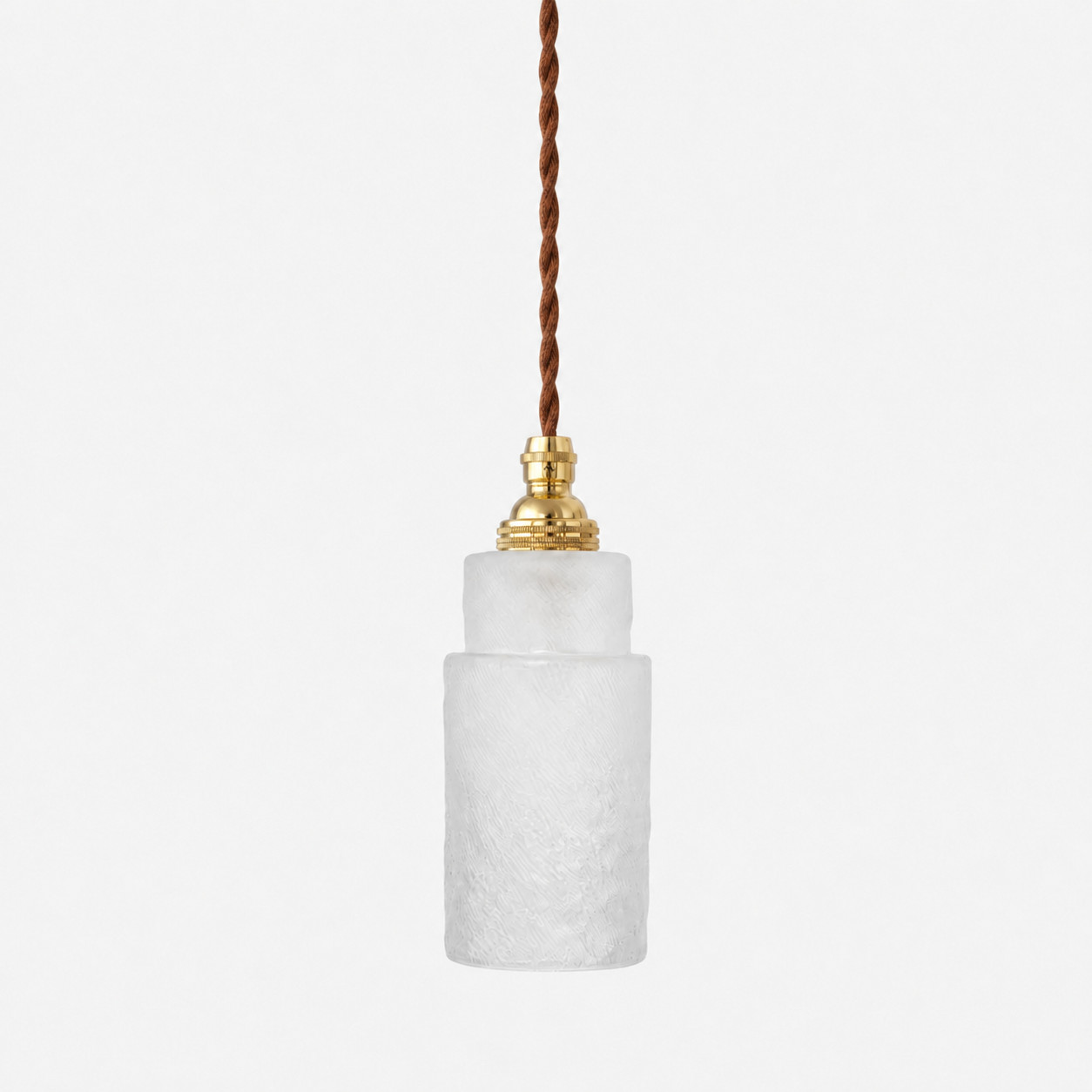 Grand pendentif en verre dépoli – diamètre 7,2 cm x hauteur 18 cm