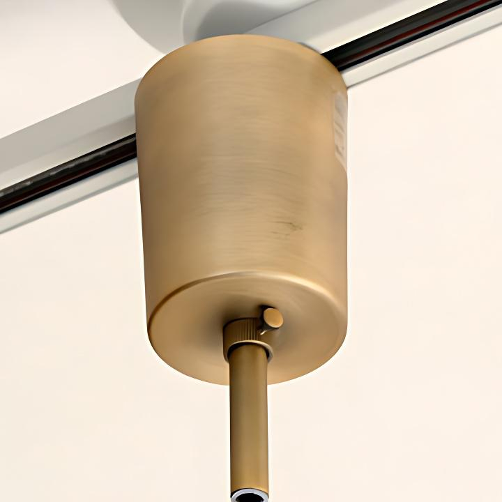 Warm metal canopy and support hardware detail