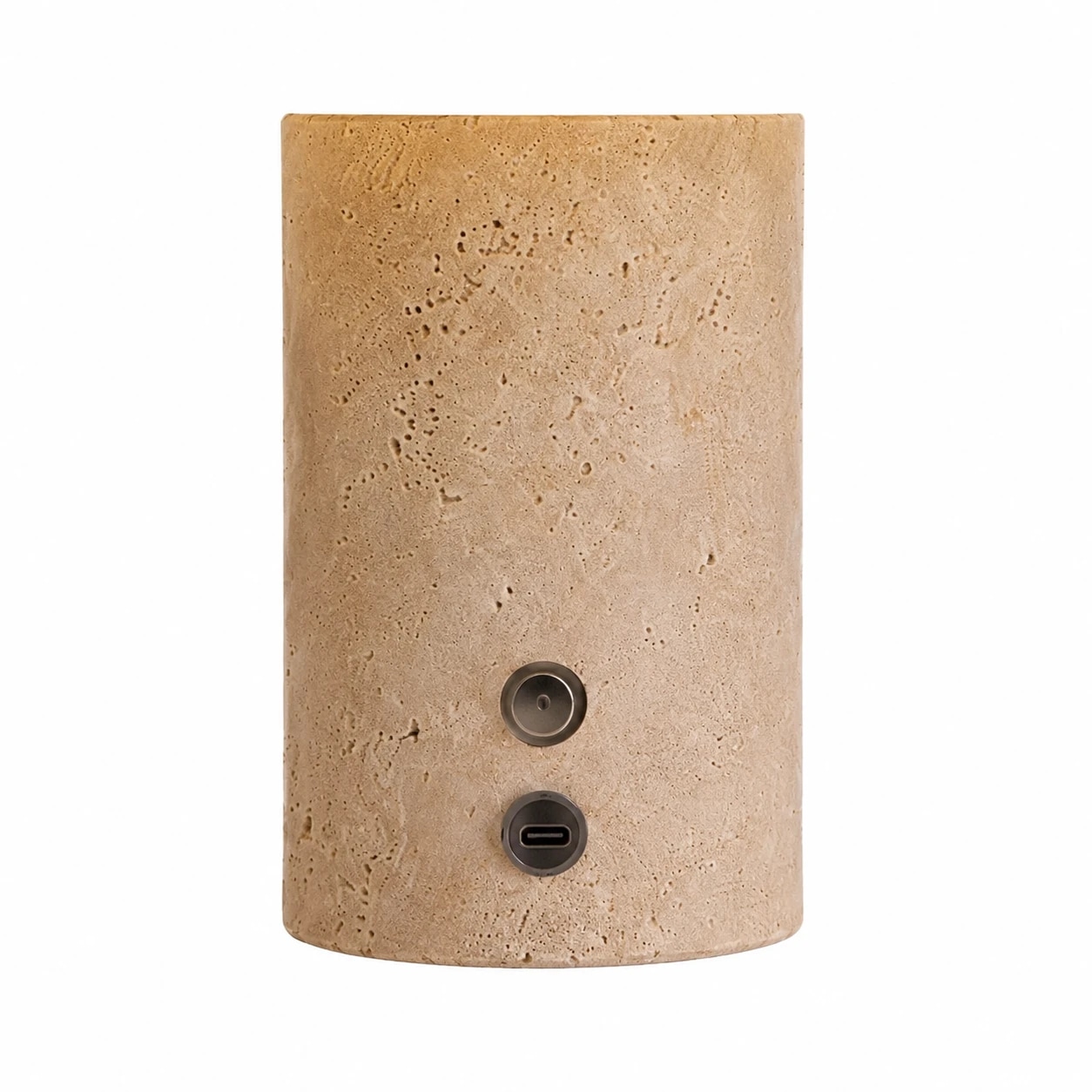 Socle en travertin avec commande tactile et port USB-C