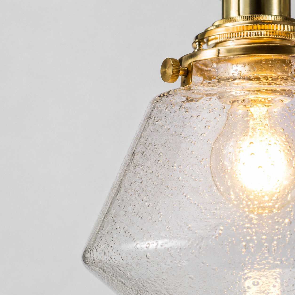 Bubble glass shade microbubble texture close-up