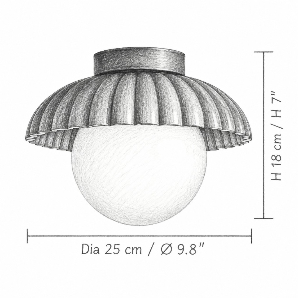 Diagrama de dimensões: Diâmetro 25 cm e H 18 cm