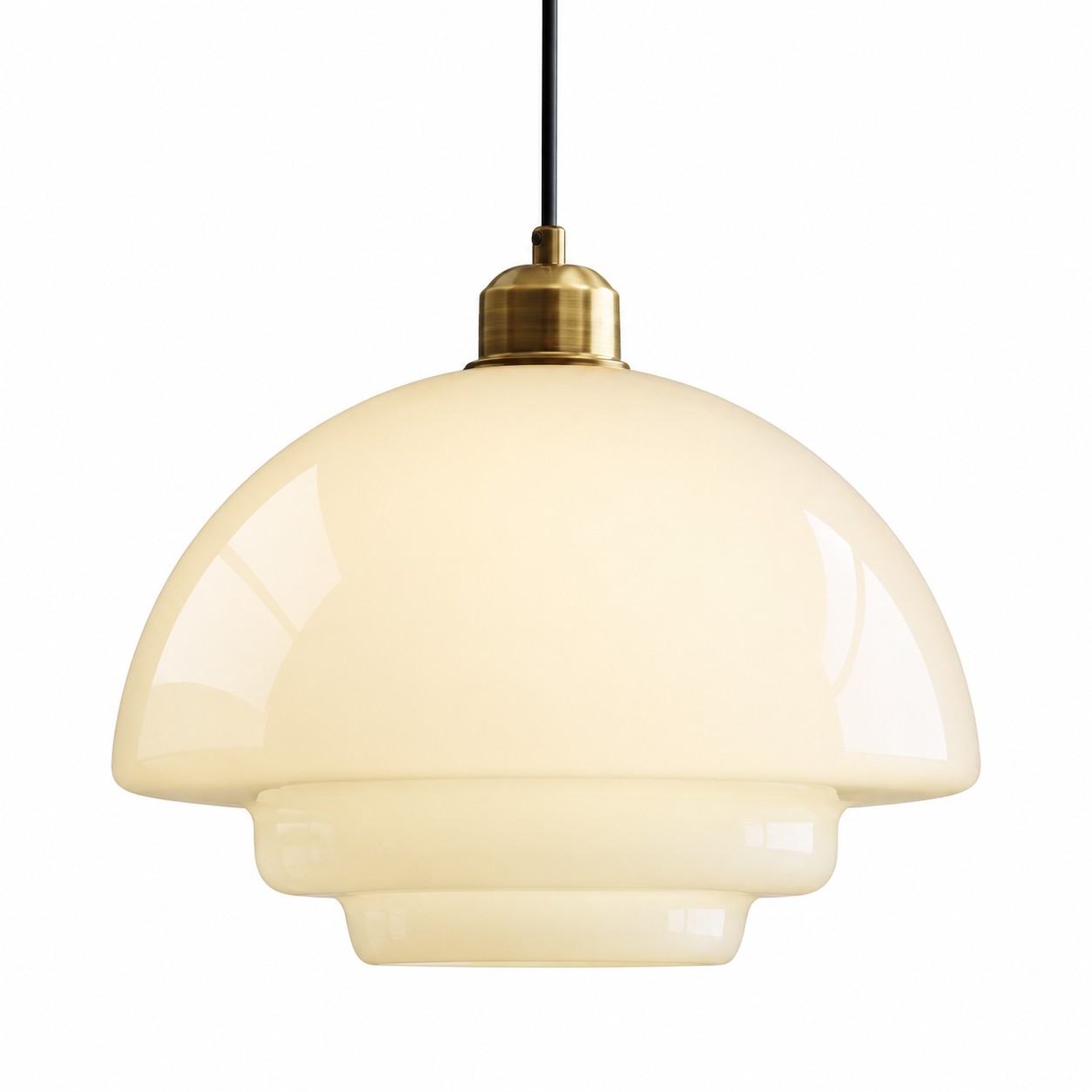 Pingente de vidro leitoso com cúpula empilhada Design B mais alto