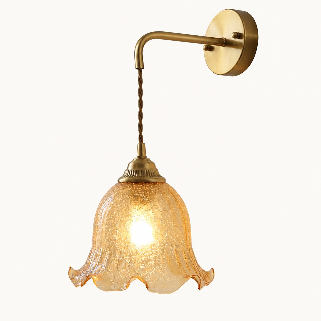 Ice-Crack Flower Hanging-Cord Wall Lamp - Style B