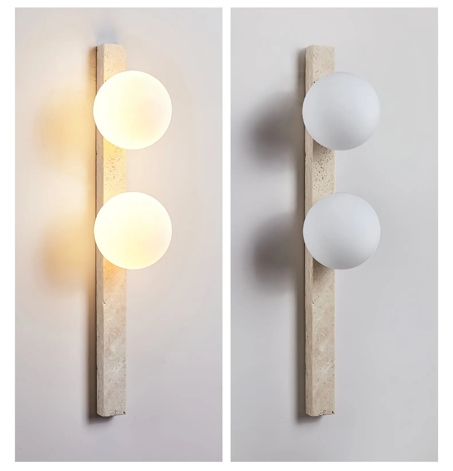Vertical Travertine Wall Sconce - Vakkerlight