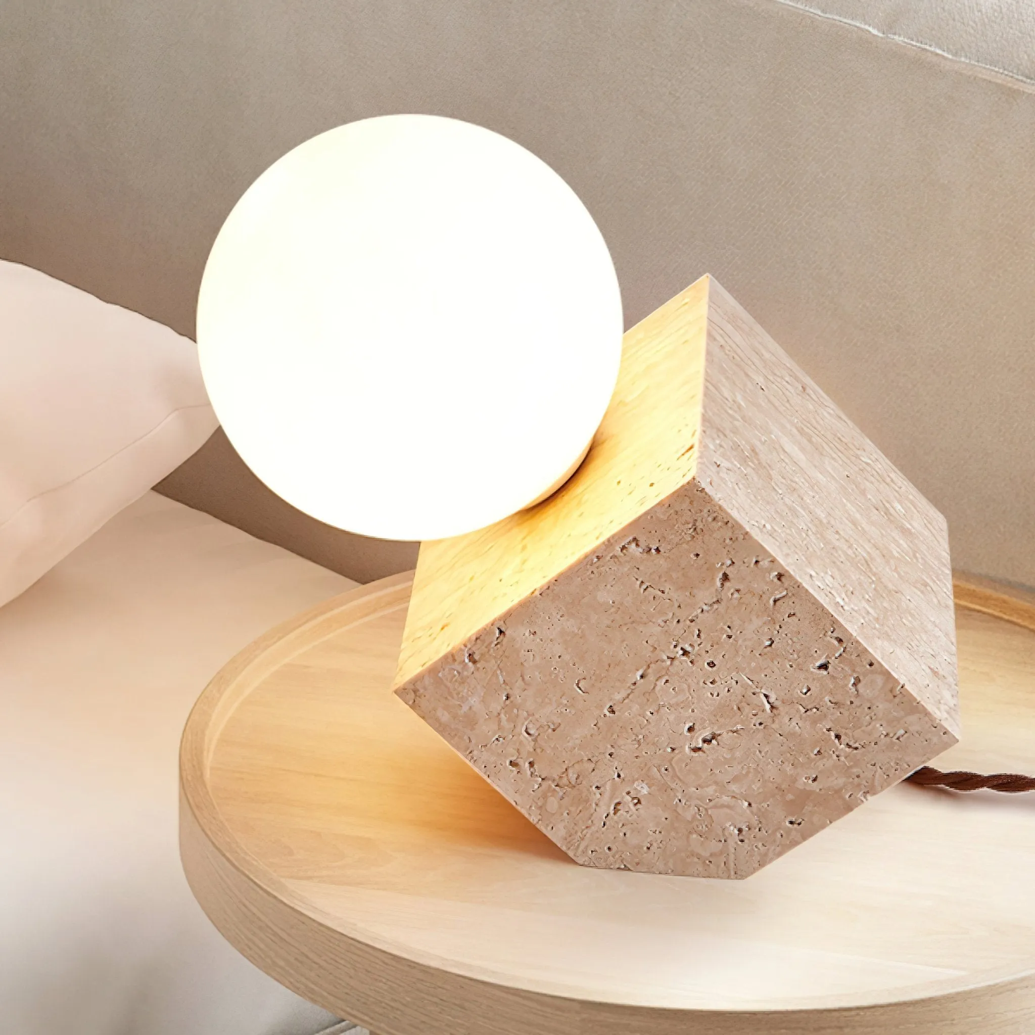 Cube Stone Table Lamp - Vakkerlight