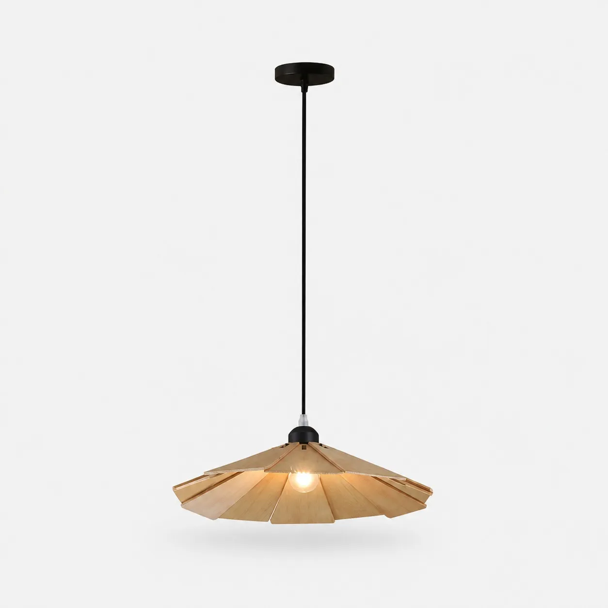 Natural B style 35cm wooden pendant light