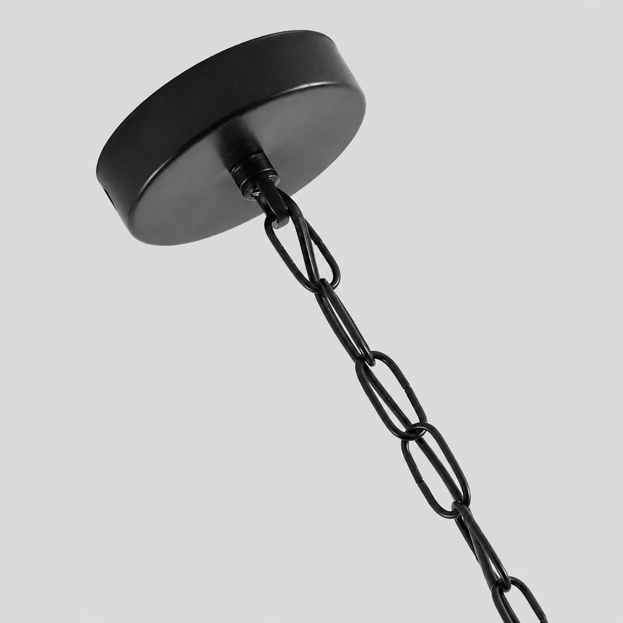 Ceiling canopy and chain suspension detail