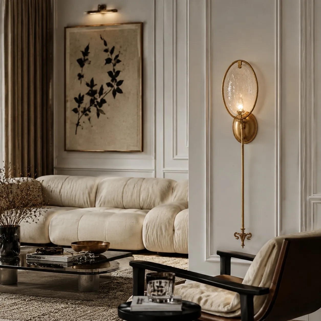 Oval Glass Wall Sconce With Pull Chain
