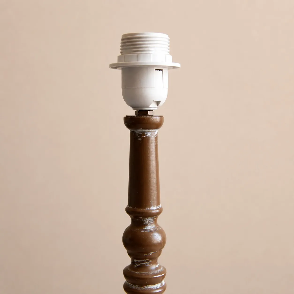E27 socket close detail on table lamp without bulb