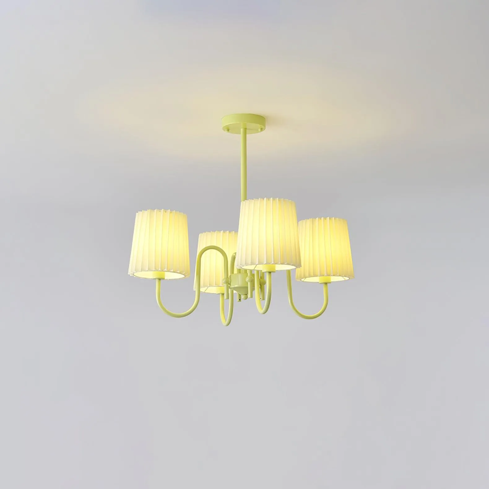 Pleated Fabric Matcha Chandelier - Vakkerlight