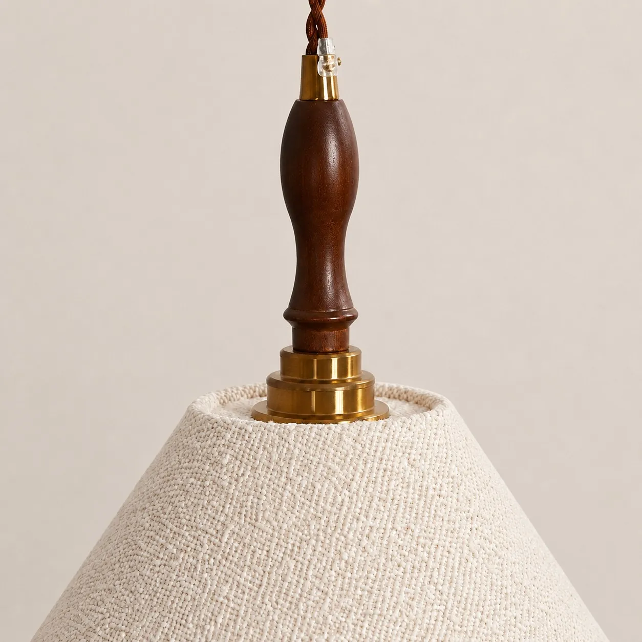 French vintage cream fabric pendant image 15