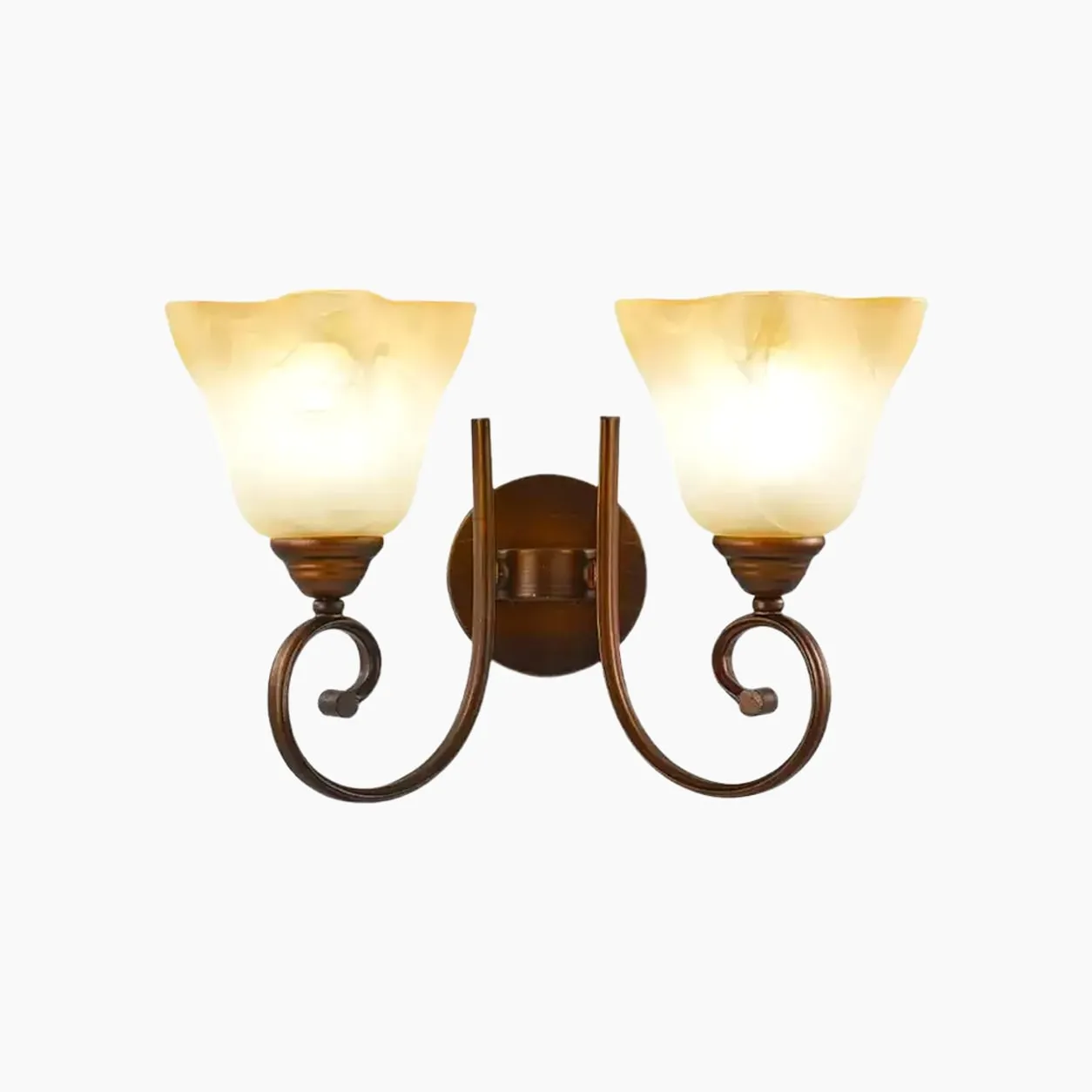 2-Light frosted glass wall sconce