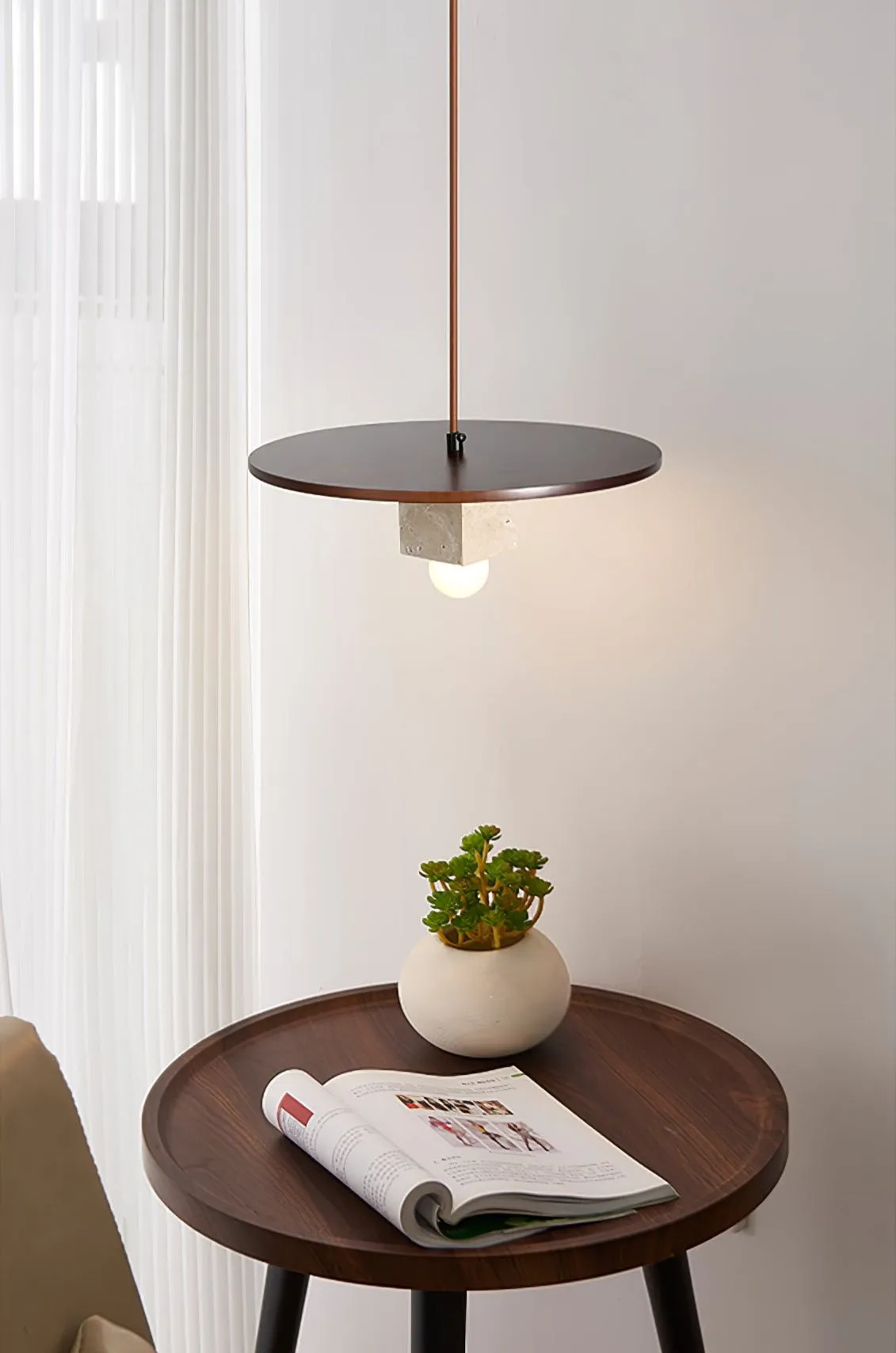 Tondo Stone Disc Pendant Light - Vakkerlight