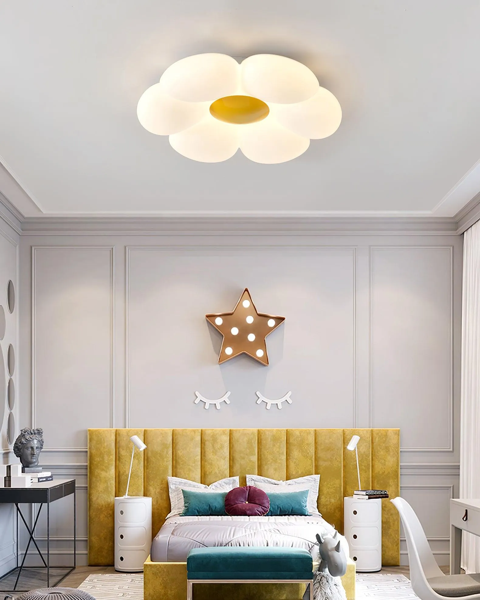 Six - leaf Flower Kids Room Ceiling Lamp - Vakkerlight