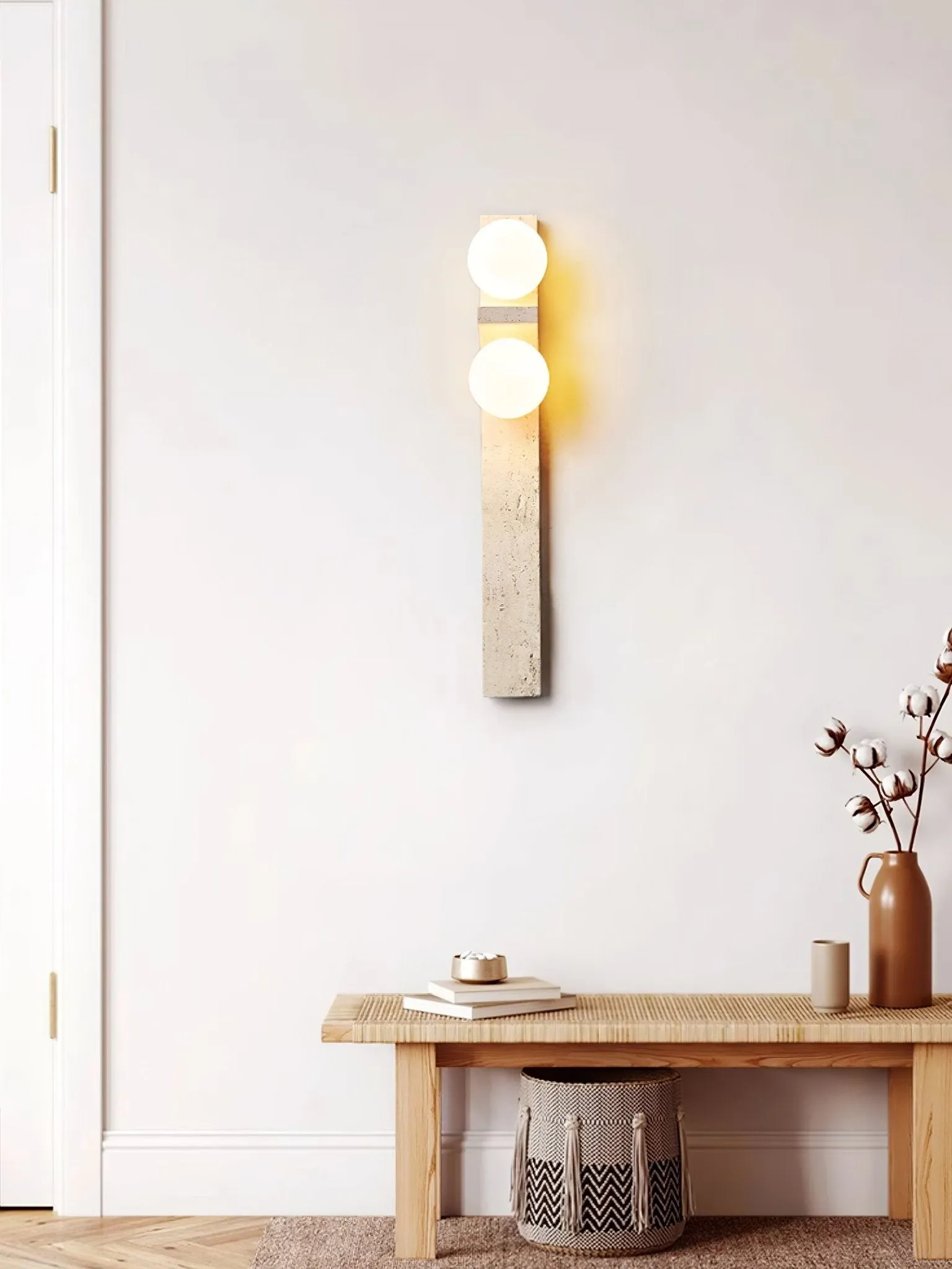 Asymmetrical Travertine Wall Sconce - Vakkerlight