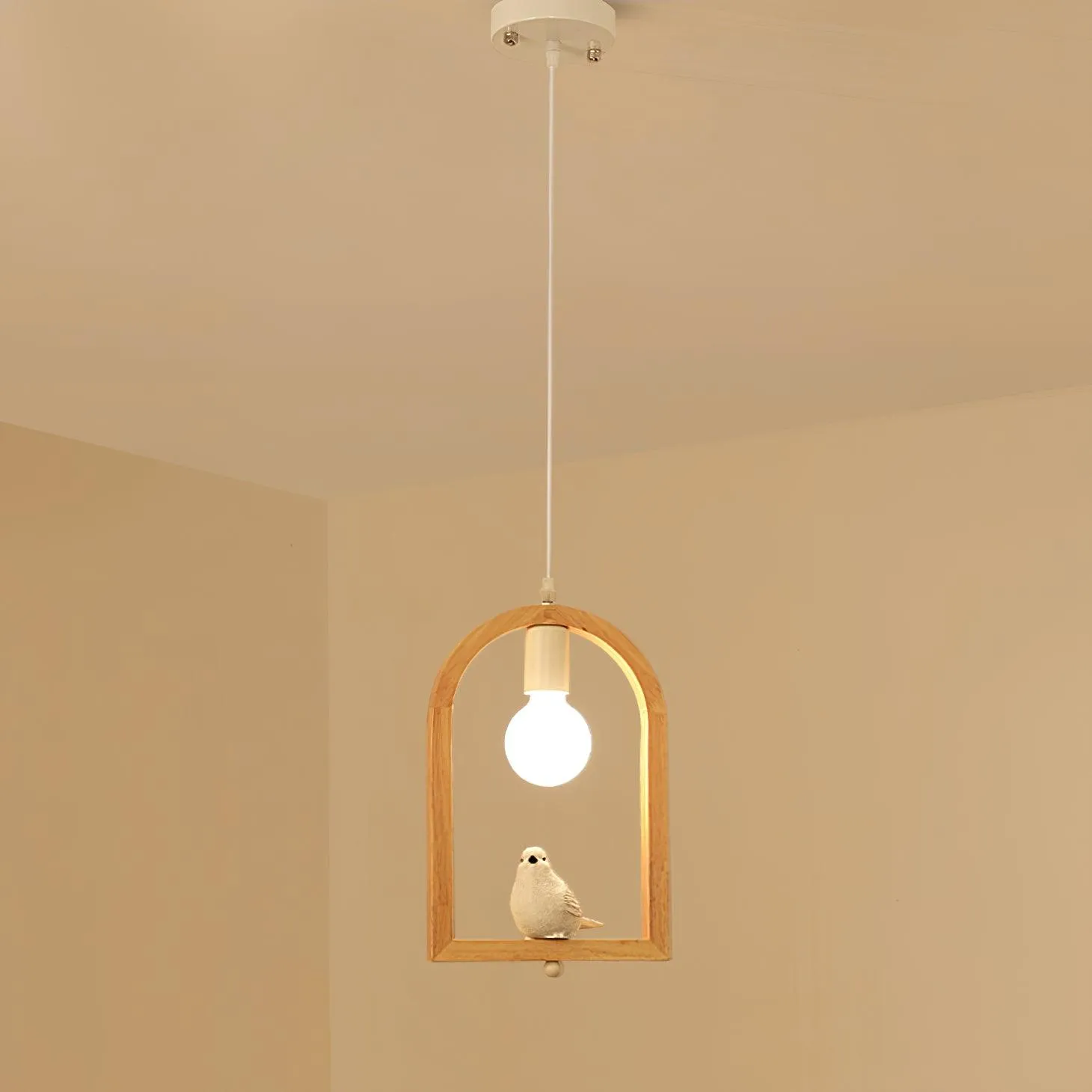 Wood Bird Resin Pendant Light - Vakkerlight