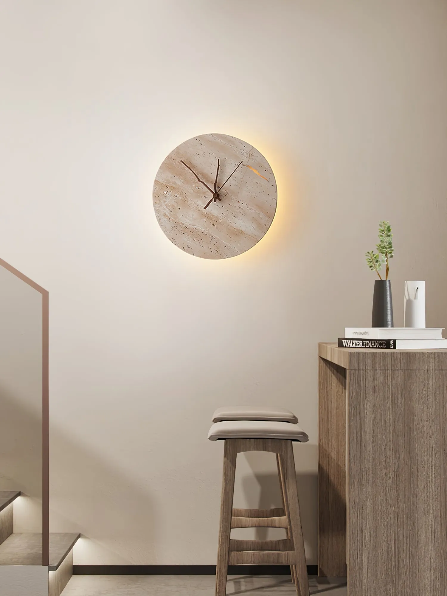Clock Travertine Wall Lamp - Vakkerlight