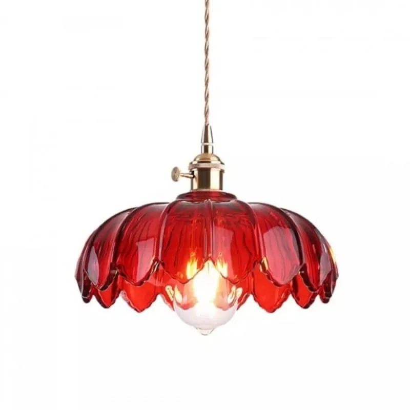 Retro Rustic Petal Buds Glass Pendant Lamp S40