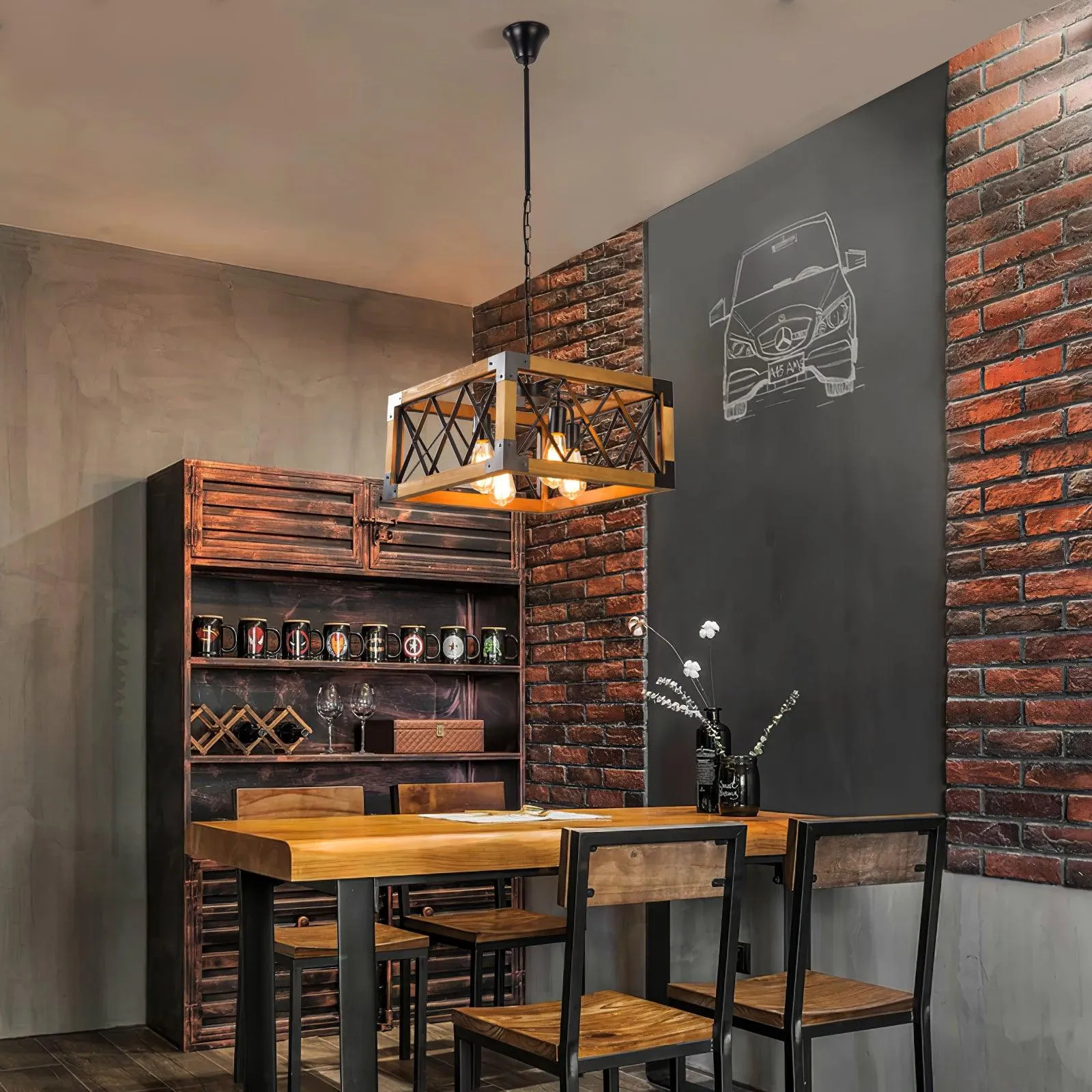 Kitchen Island Rectangle Chandelier - Vakkerlight