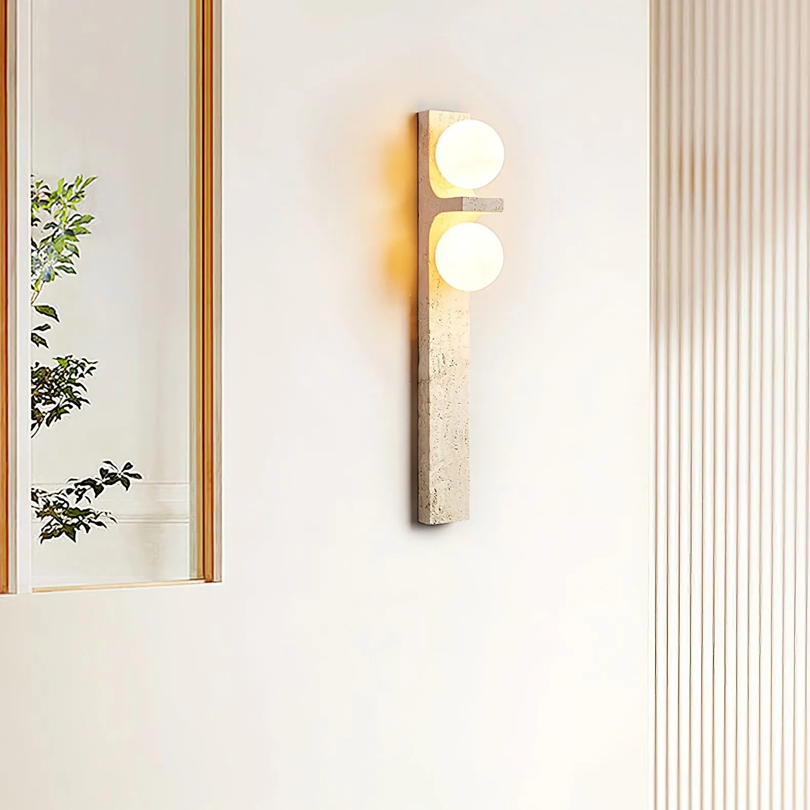 Asymmetrical Travertine Wall Sconce - Vakkerlight