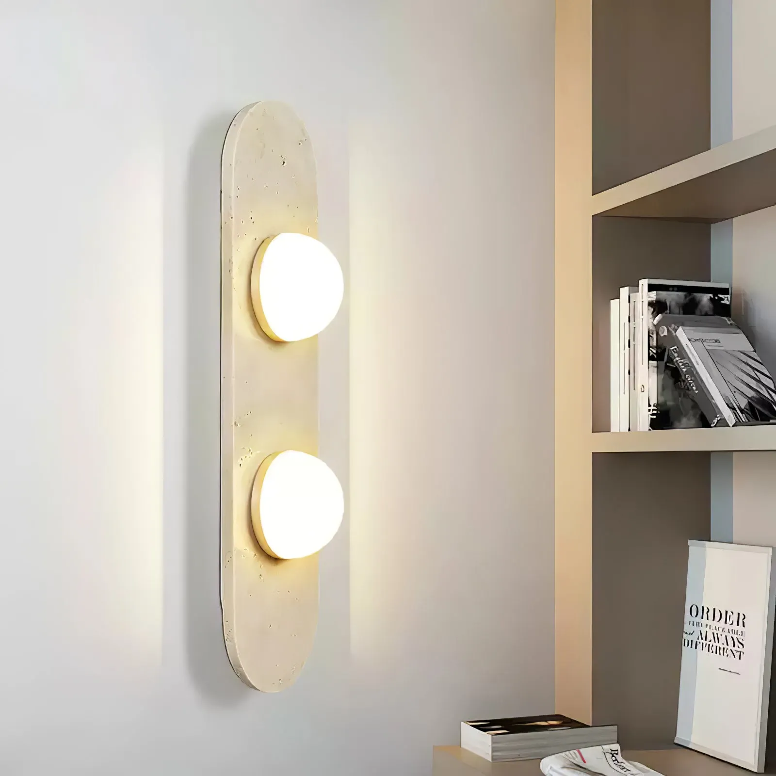 Rounded Travertine Wall Sconce - Vakkerlight
