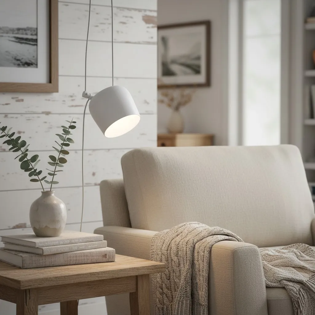 Une coupelle blanche inclinée vers un fauteuil