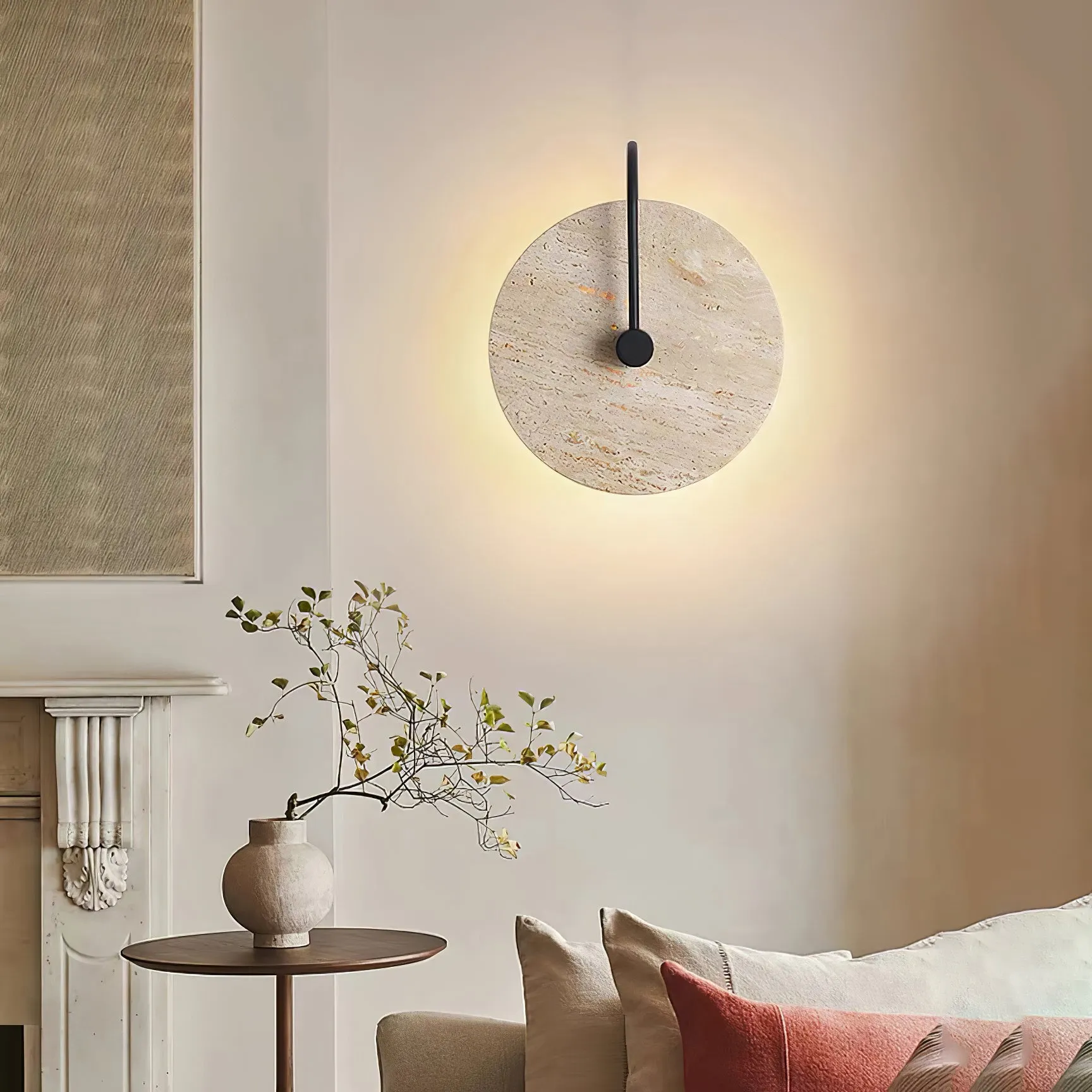 Round Travertine Wall Lamp - Vakkerlight