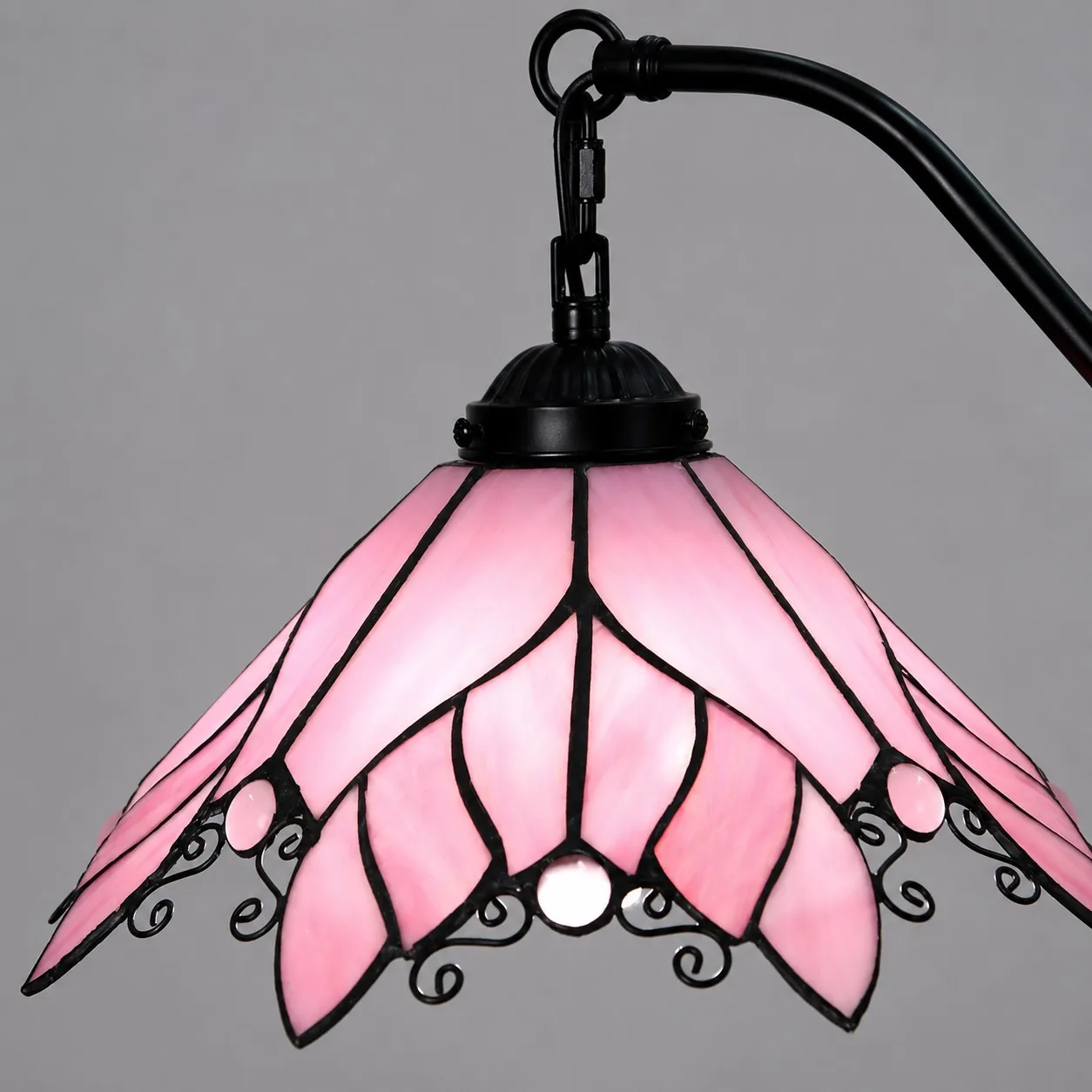 Four-Light Stained Glass Chandelier