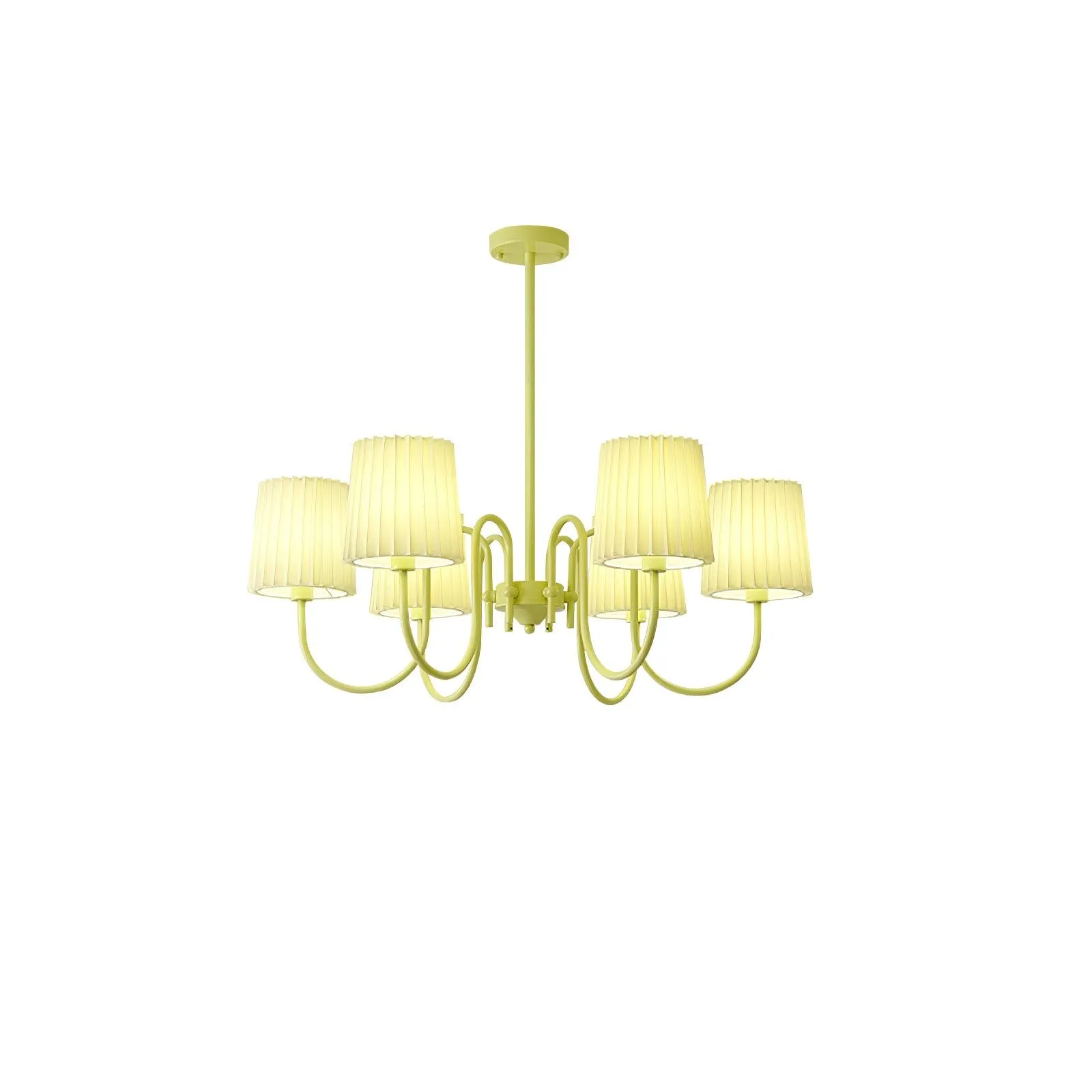 Pleated Fabric Matcha Chandelier - Vakkerlight