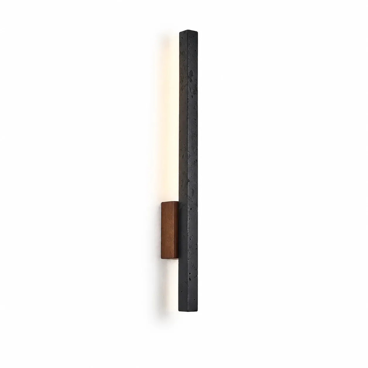 Linear Travertine And Wood LED Wall Light