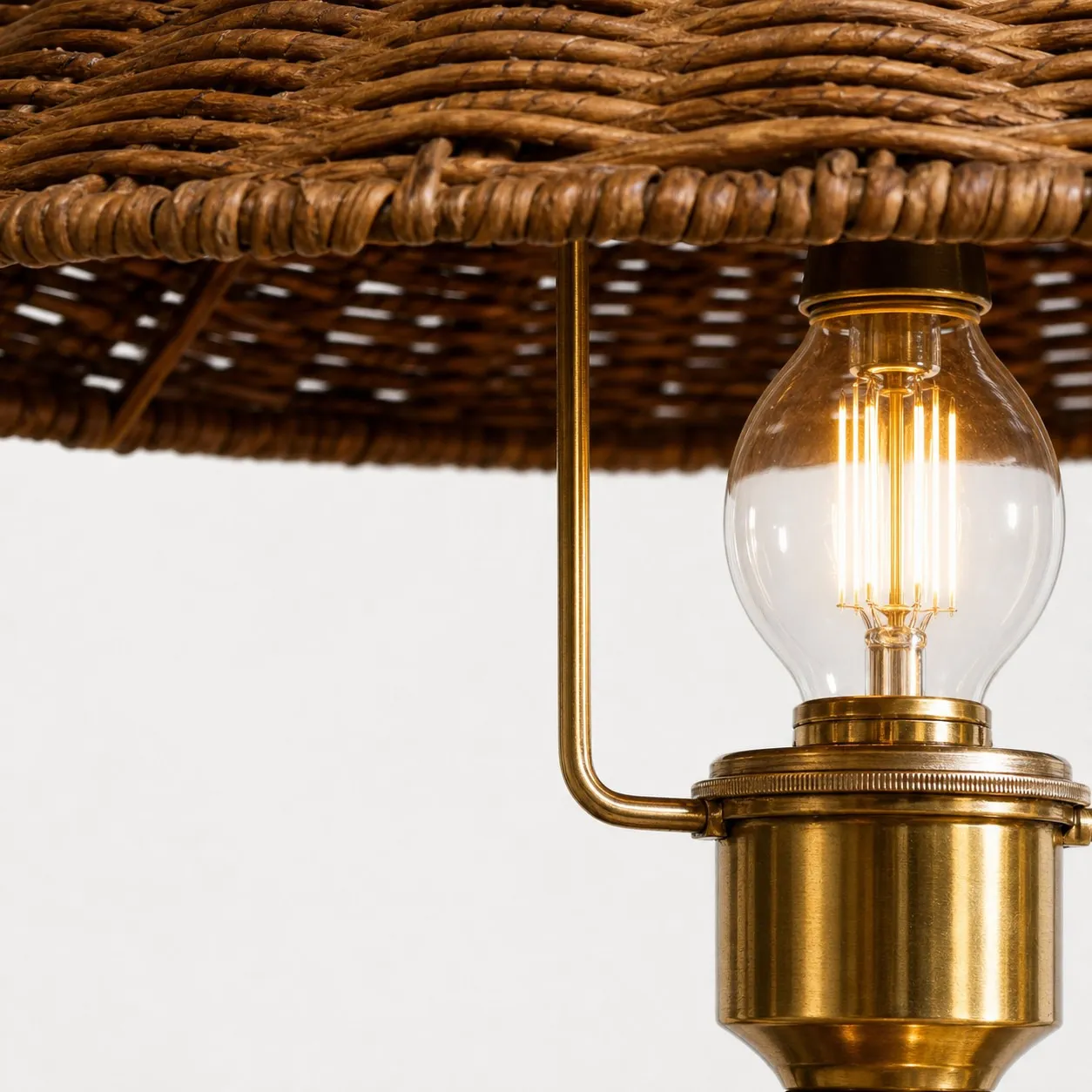 Camel brown shade frame and brass-tone fitting