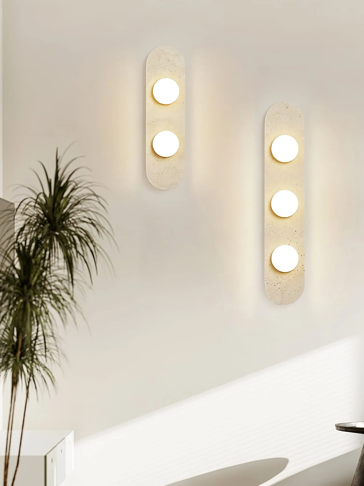 Rounded Travertine Wall Sconce - Vakkerlight