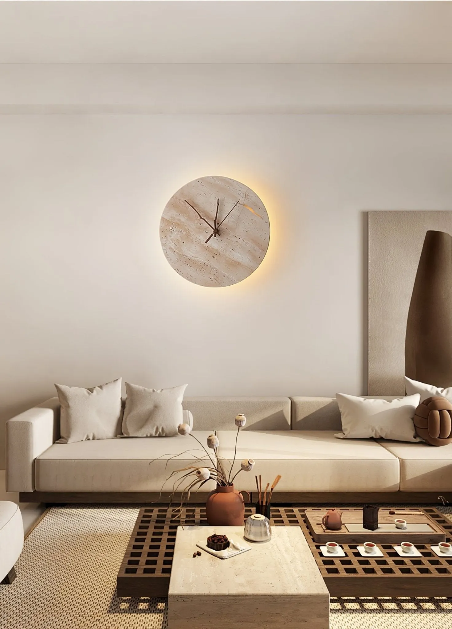 Clock Travertine Wall Lamp - Vakkerlight