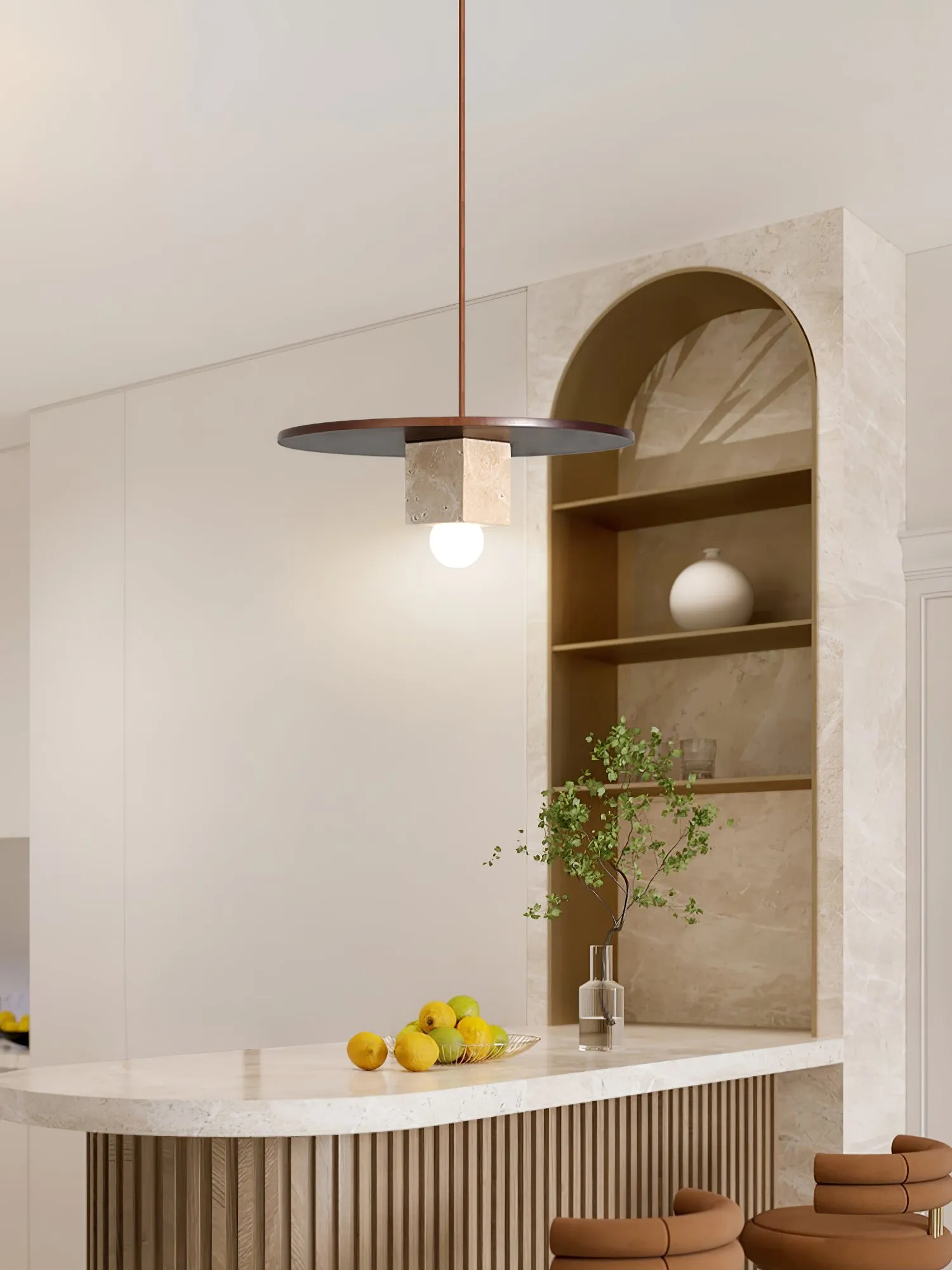 Tondo Stone Disc Pendant Light - Vakkerlight