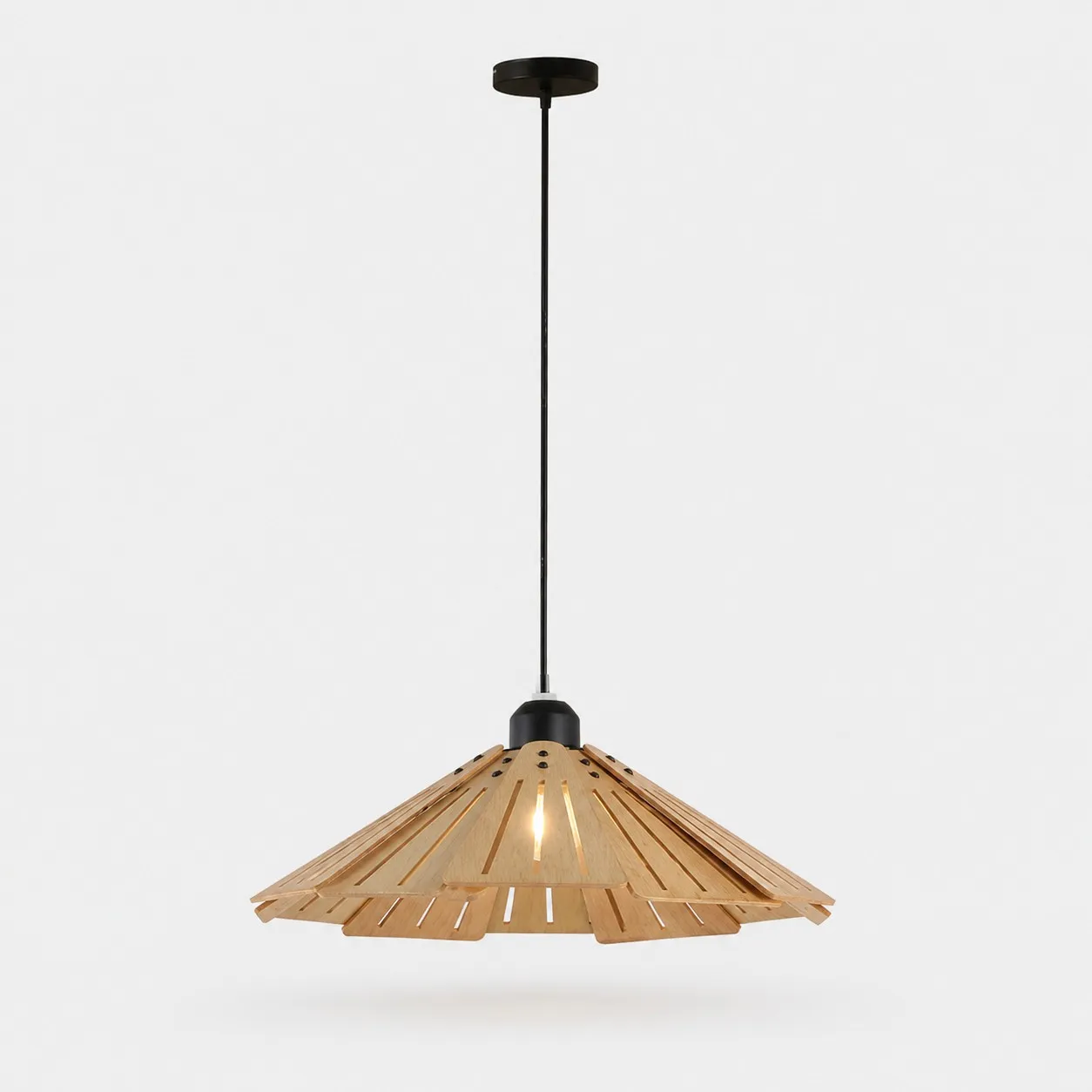 Natural A style 35cm wooden pendant light