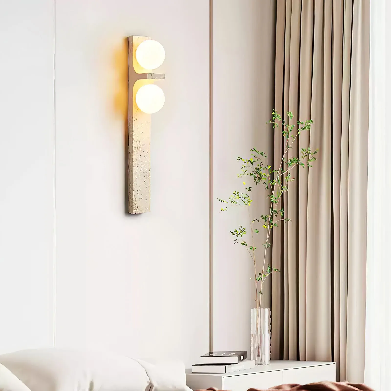 Asymmetrical Travertine Wall Sconce - Vakkerlight