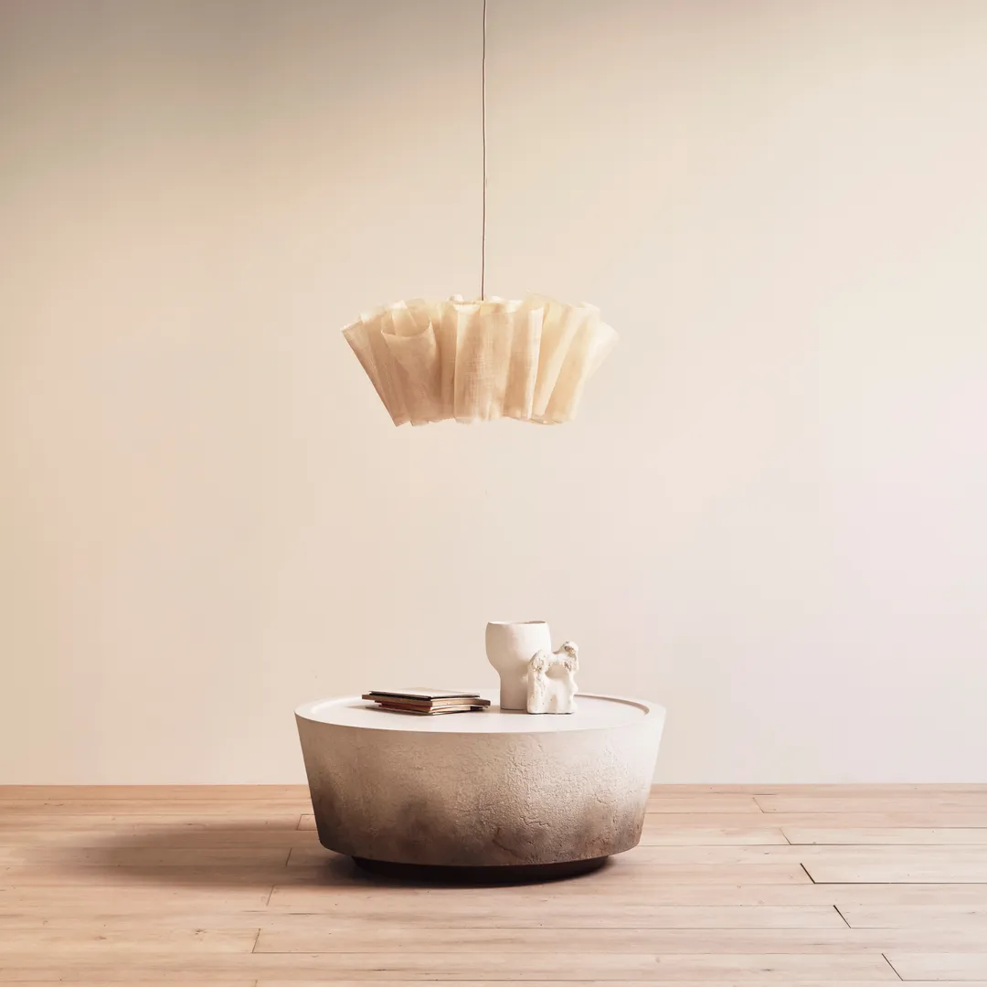 Nordic Linen Pleated  Fabric Pendant Light Lampshade