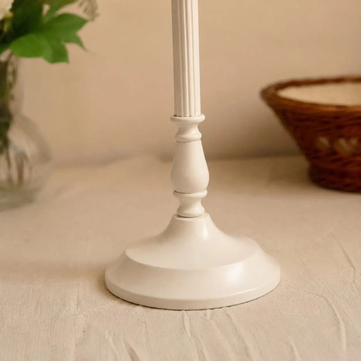 White metal lamp base detail