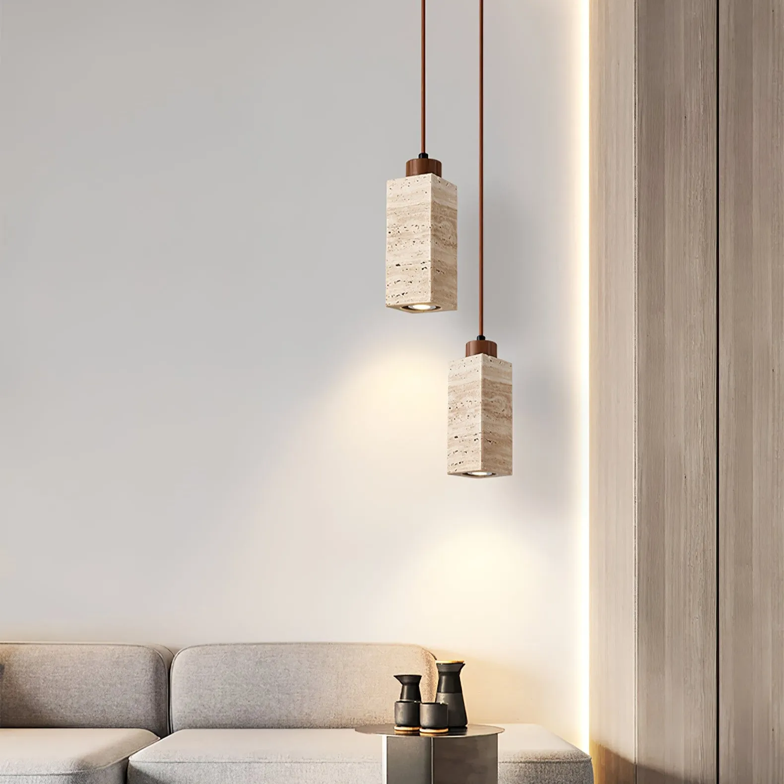 Solvara Travertine Pendant Lamp - Vakkerlight