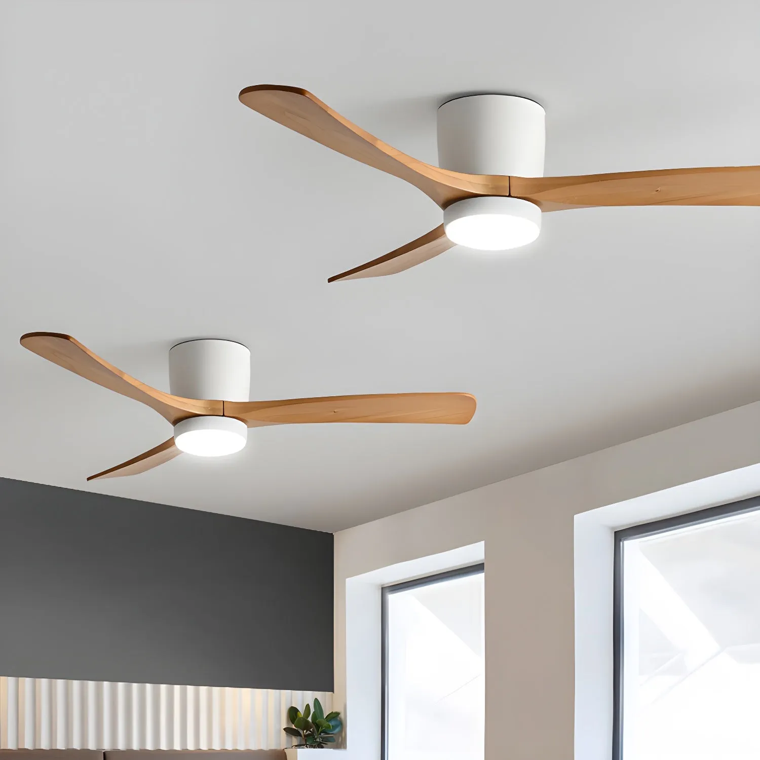 Nordic Wooden 42"/48" Ceiling Fan Light - Vakkerlight